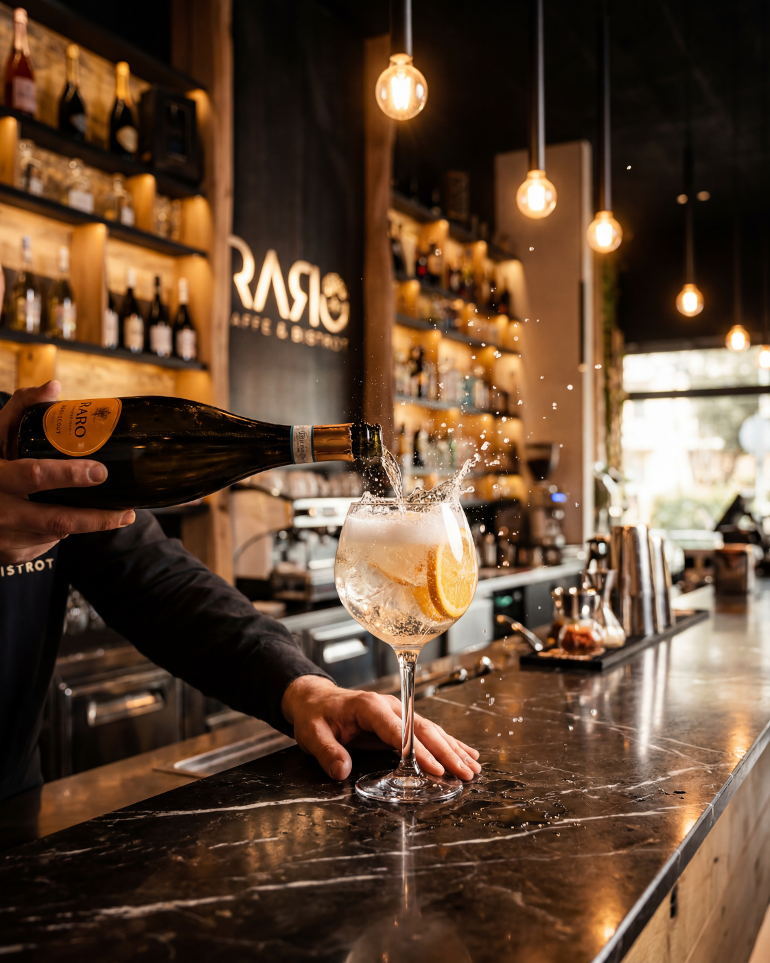Bartender al lavoro: cocktail signature del Raro Bistrot Gallarate